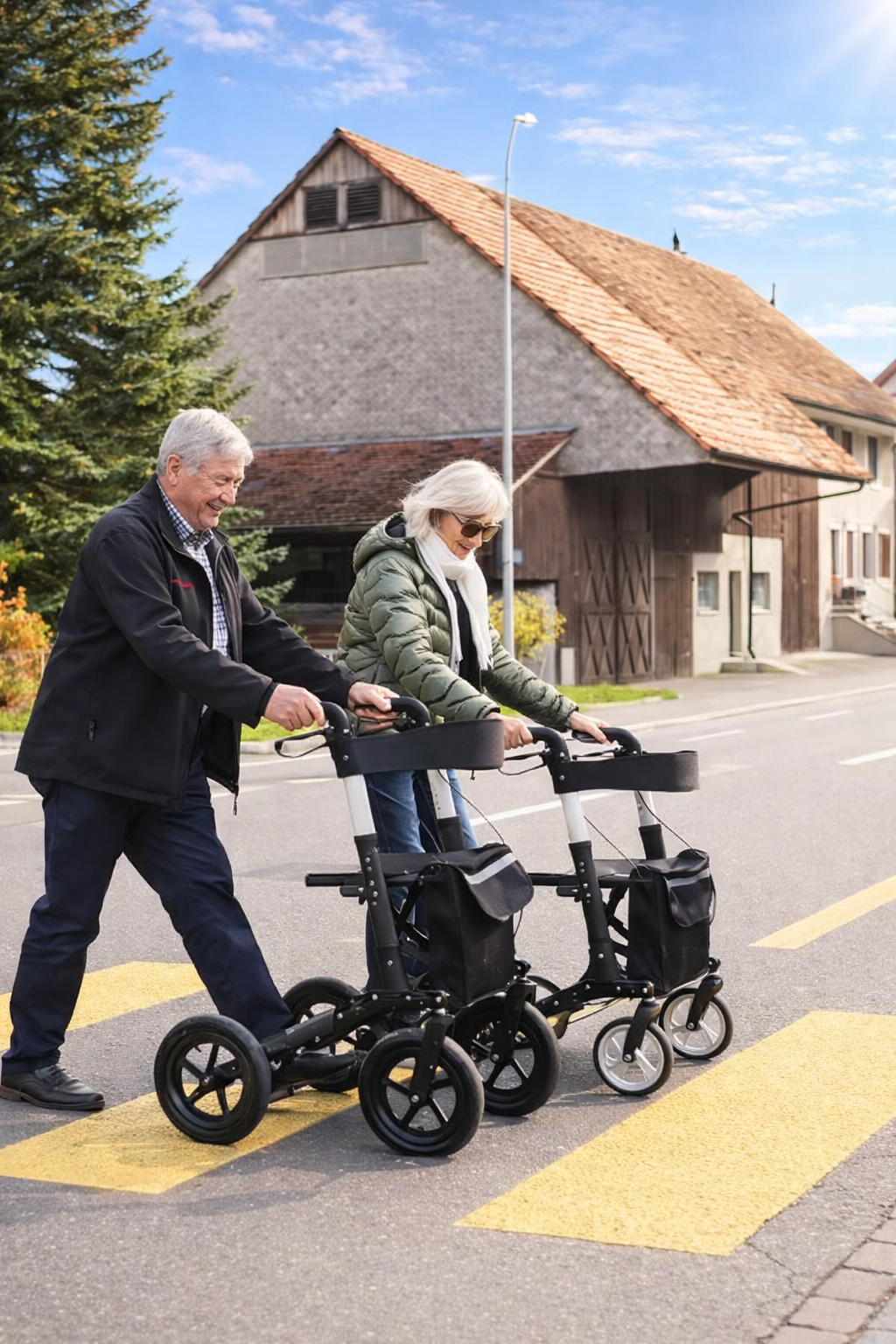Einkaufen mit dem faltbaren Rollator